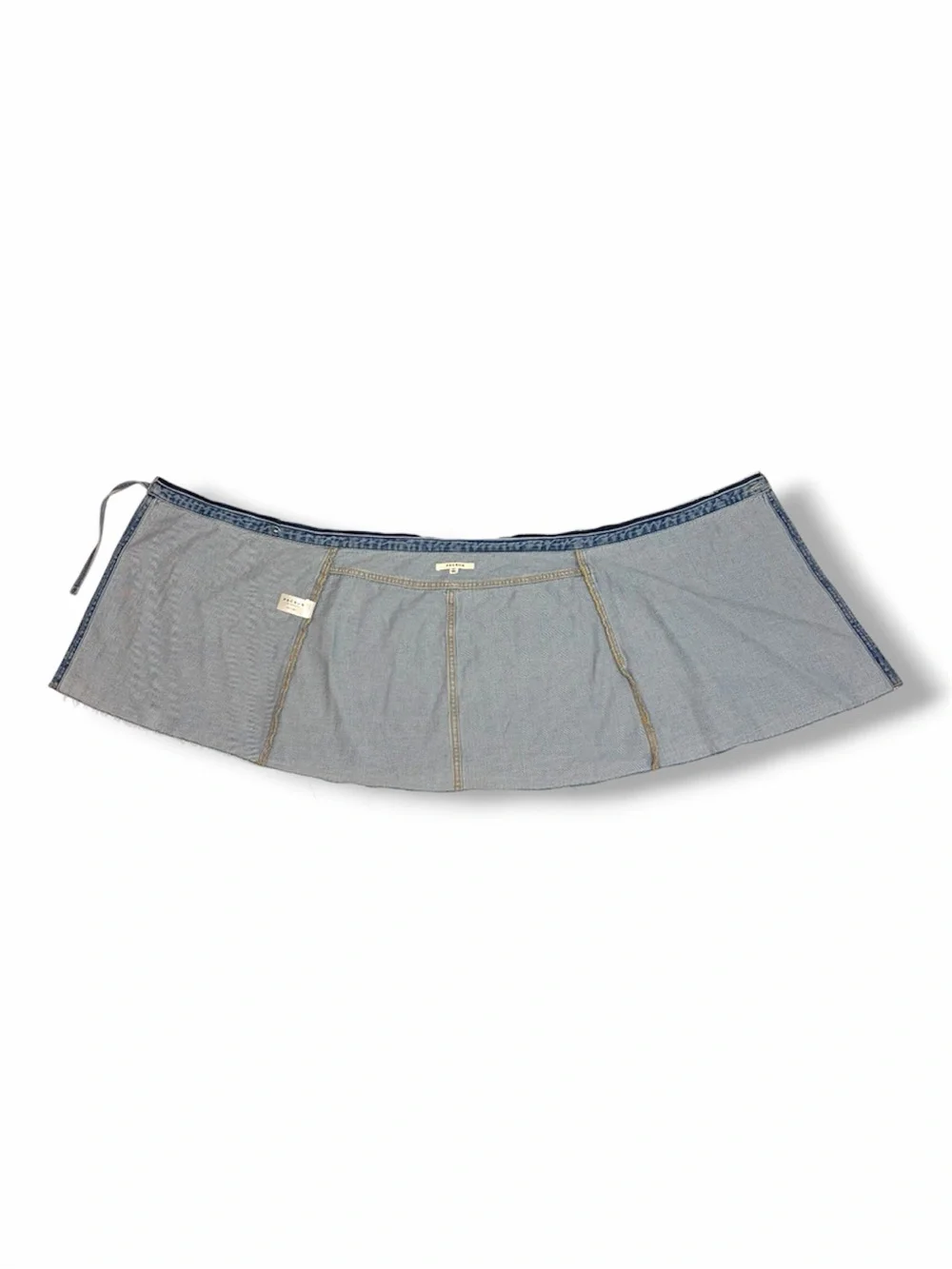 PacSun Denim Wrap Mini Skirt 27 Raw Waistband Frayed Hem Medium Wash Y2K